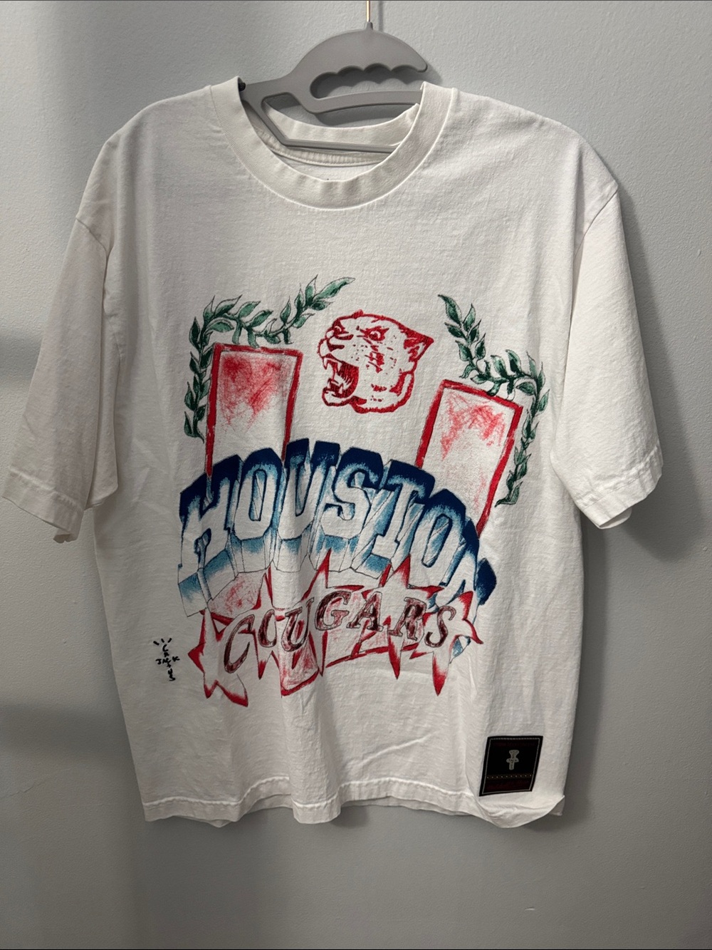 Mitchell & Ness Houston Cougars Graphic Tee - White, Red, Blue, Green